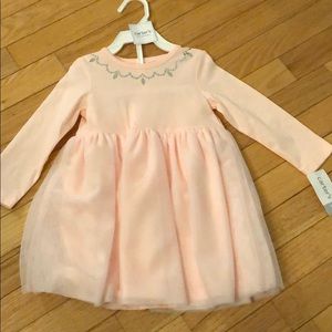 Pink tulle dress with jewel accent